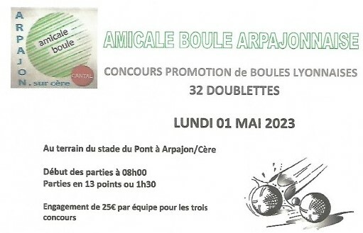 Les prochains concours dans la region :  Arpajon sur Cére, Viviez, Capdenac Gare, Saint-Flour.