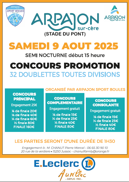 Prochains concours dans la région