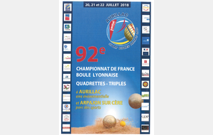 Championnat de France quadrettes et Triples à Aurillac et Arpajon-sur-Cère - J moins 1