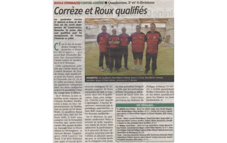 Riom-ès-Montagne, les Aurillacois Corrèze, Chanut, Ladoux, Begon, Cartreau victorieux au championnat du cantal- Lozère en 3ème Division