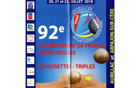 92 ème CHAMPIONNAT DE FRANCE SPORT BOULES