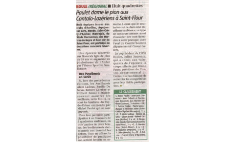2 ème concours hivernal de St Flour - 8 Quadrettes sur invitation