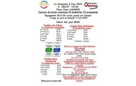 concours Objat- 64 doublettes - 4 juin 2023